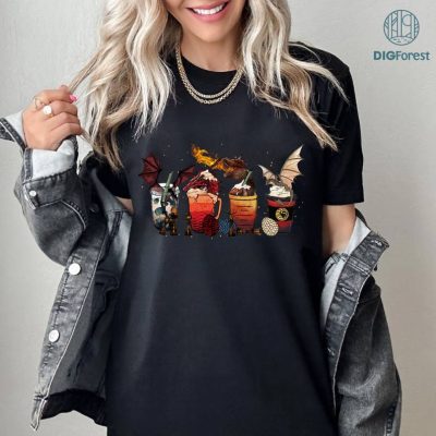 Halloween Coffee Shirt, House Of The Dragons Fall Coffee Sweatshirt, Spooky Vibes Shirt, Halloween Party Shirt, Spooky Coffee Shirt