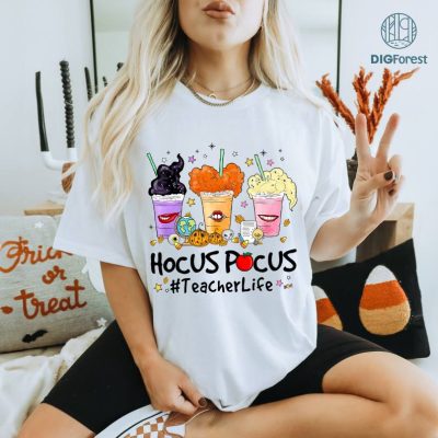 Hocus Pocus I Need Coffee To Focus T-Shirt, Sanderson Sisters T-Shirt, Teacher Halloween Shirt, Fall Shirt For Cool Women, Coffee Lover Gift, Halloween Tops