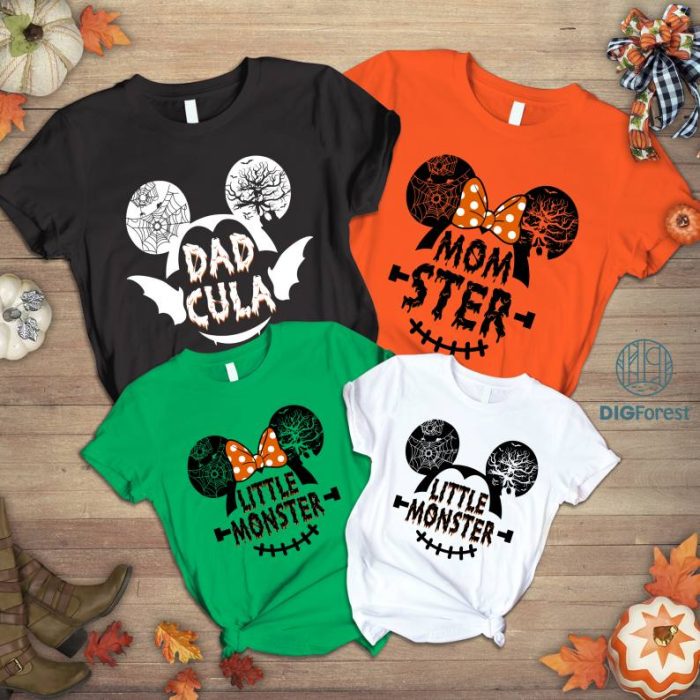 Disneyland Halloween Family Matching Bundle, Dadcula Momster Shirt, Little Monster Shirt, Mickey Minnie Halloween Shirt,Halloween Party Shirt