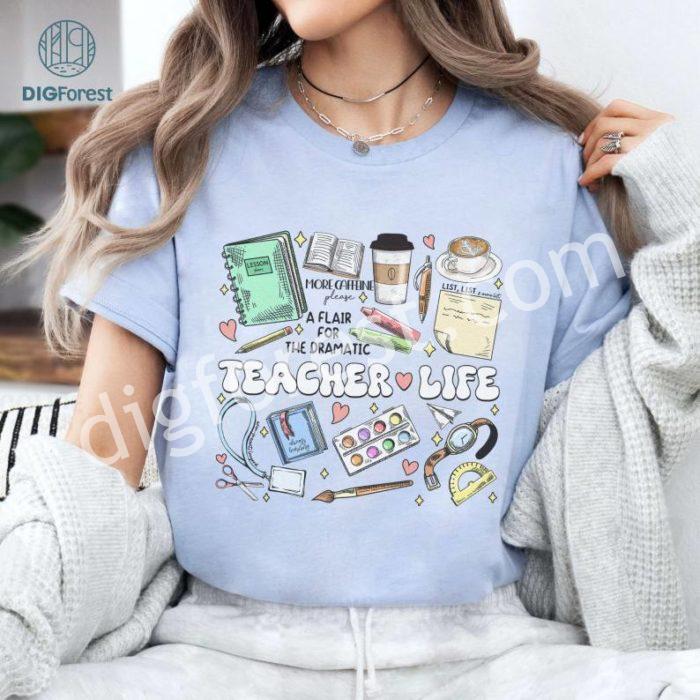 Vintage Teacher Life Shirt, Cute School Supplies Shirt, Back To School Shirt, Funny Team Teacher Shirt, Teacher Appreciation Shirt