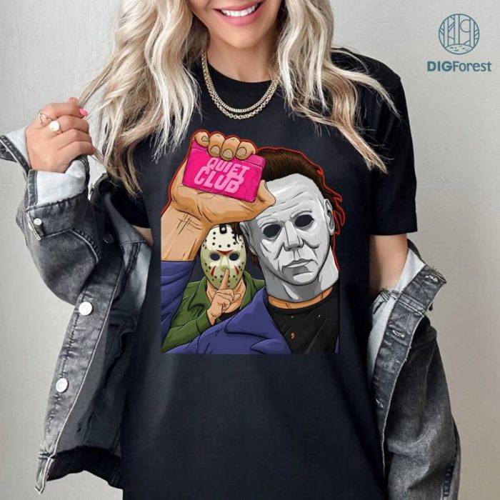 Michael Myers Jason Voorhees Quiet Club Halloween Shirt, Halloween Scary Movie Shirt, Michael Myers Jason Voorhees Halloween Shirt
