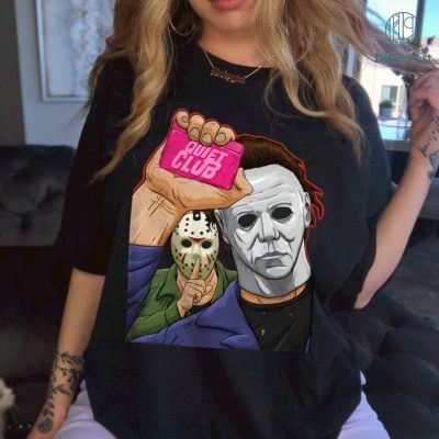 Michael Myers Jason Voorhees Quiet Club Halloween Shirt, Halloween Scary Movie Shirt, Michael Myers Jason Voorhees Halloween Shirt