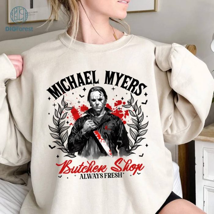 Michael Myers Butcher Shop Halloween Shirt, Halloween Shirts, Horror Movie Shirt, Killer Character Halloween Shirt, Halloween Scary Horror Movie