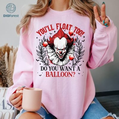 Pennywise Vintage Shirt, You'll Float Too! Do You Want a Balloon? Halloween Horror Characters, Friends Halloween Shirt, Horror Movie Shirt
