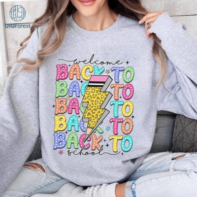 Welcome Back to School Teacher Pencil Shirt, Retro Teacher Shirt, Teacher Bright Doodles, Retro Back To School Png, Digital Download Welcome Back to School Teacher Pencil Shirt, Retro Teacher Shirt, Teacher Bright Doodles, Retro Back To School Png, Digital Download