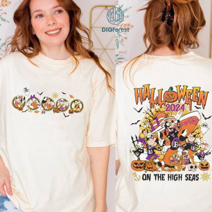 Disney Mickey and Friends Cruise Halloween Shirt, Disneyland Cruise Line Halloween On The High Seas Shirt, Disneyland Family Cruise Vacation Shirt