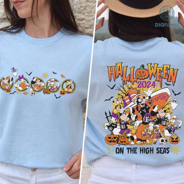 Disney Mickey and Friends Cruise Halloween Shirt, Disneyland Cruise Line Halloween On The High Seas Shirt, Disneyland Family Cruise Vacation Shirt