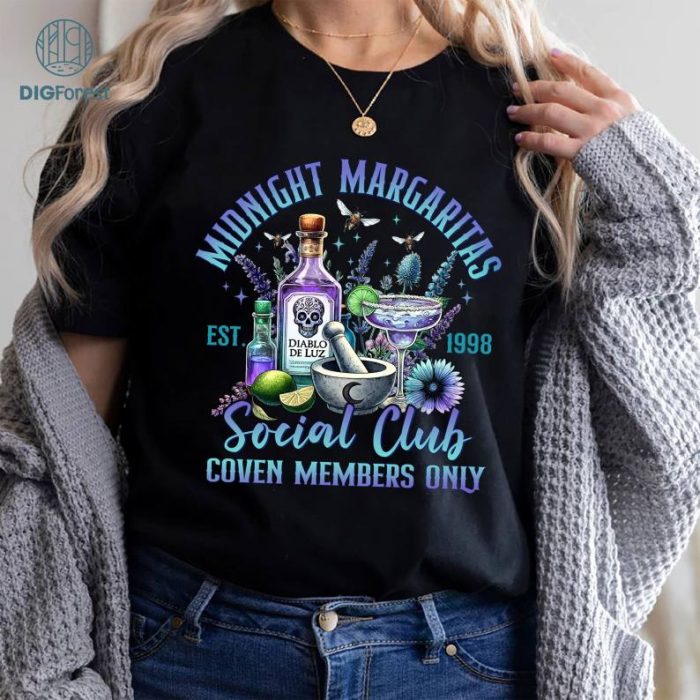 Midnight Margaritas Shirt Gift For Witchy Women, Halloween Party Tee, Spooky Tshirt, Witchy Clothing, Witchy Shirt Gift, Tequila Shirt
