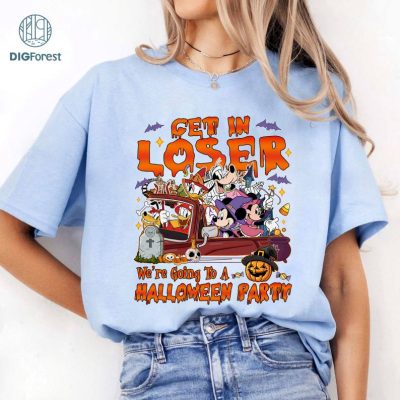 Vintage Disney Get In Loser We're Going To A Halloween Party Shirt, Mickey's Not So Scary Halloween Party 2024, Mickey and Friends Halloween, Disney Halloween Shirt
