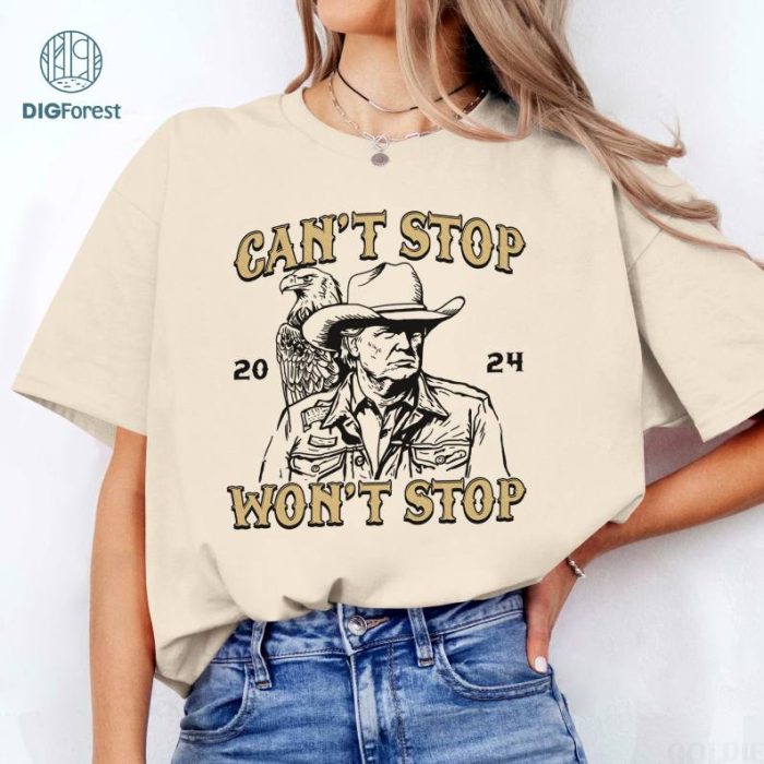 Trump Can't Stop Won't Stop Shirt, Trump Shot Shirt, Trump Supporters Tee, Trump Shooting Shirt, Maga Trump 2024 Shirt