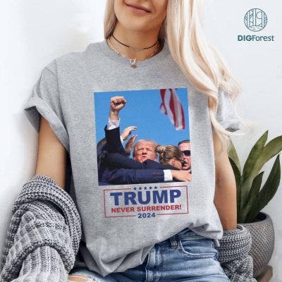 Never Surrender Tee, Trump Assassination T-Shirt, Donald Trump Shooting Tee, Fight Trump Shirt, Republican Shirt, Make America Great Shirt Never Surrender Tee, Trump Assassination T-Shirt, Donald Trump Shooting Tee, Fight Trump Shirt, Republican Shirt, Make America Great Shirt