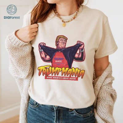 Trumpamania 2024 T-Shirt | MAGA Fight Tee | Trump Hulk Hogan Political Shirt | Biden Sucks Tee