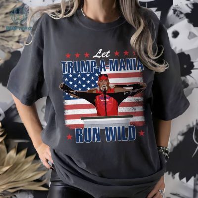 Trump Mania Tshirt, Trump 2024 T-shirt, MAGA, Donald Trump, Trump Hulk Hogan, Fight, Fist, Hulk Hogan, Biden Sucks Political Tee