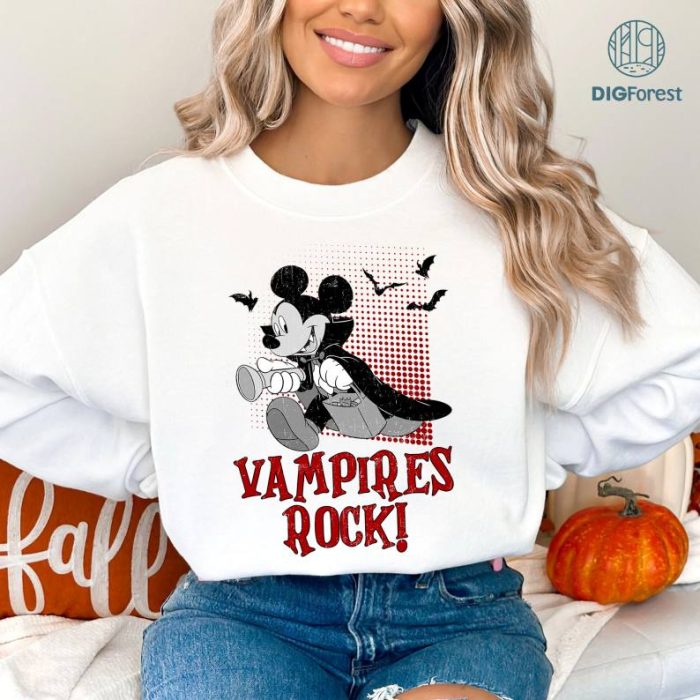 Disney Mickey Vampires Rock Shirt, Mickey and Friends Shirt, Disneyland Halloween Shirt, Mickey Halloween Shirt, Halloween Party Sweatshirt