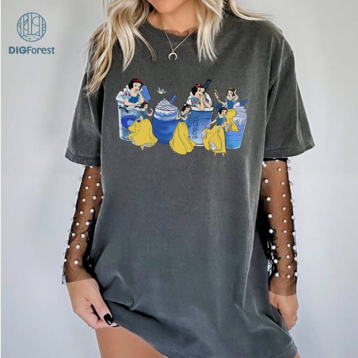 Disney Princess Latte Coffee Shirt, Princess Snow White Coffee Shirt, Snow White & the Seven Dwarfs Shirt, WDW Disneyland Family Vacation Holiday Gift, Disneyland Trip Outfits, Gift For Her