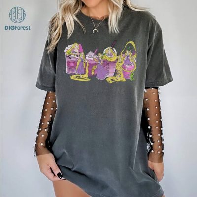 Disney Princess Latte Coffee Shirt, Princess Rapunzel Coffee Shirt, Tangled Shirt, WDW Disneyland Family Vacation Holiday Gift, Disneyland Trip Outfits, Gift For Her
