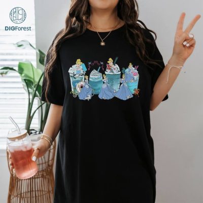Disney Princess Latte Coffee Shirt, Princess Cinderella Coffee Shirt, Cinderella Shirt, WDW Disneyland Family Vacation Holiday Gift, Disneyland Trip Outfits, Gift For Her