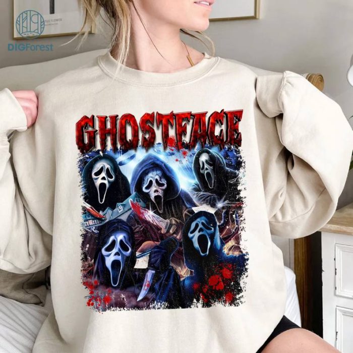 Vintage Ghostface Halloween Scary Movie Shirt, Horror Movie Shirt, Funny Halloween Tshirt, Scream Shirt, Ghostface Shirt, Halloween Party 2024 Shirt