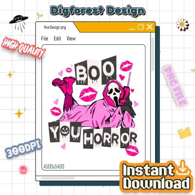 Boo You Horror Ghostface PNG – Scream Movie, Horror Halloween, Ghostface Design, Halloween Movie Shirt Design