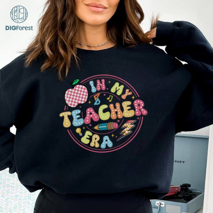 In My Teacher Era Shirt, Teacher Back to School Shirt, Retro Boho Groovy Teacher Shirt, Back to School Shirt, Teacher Appreciation Gift