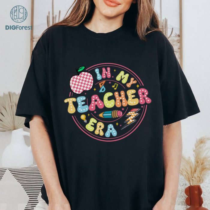 In My Teacher Era Shirt, Teacher Back to School Shirt, Retro Boho Groovy Teacher Shirt, Back to School Shirt, Teacher Appreciation Gift