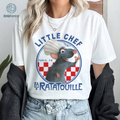 Disney Pixar Ratatouille Paris, France Vintage Restaurant T-Shirt, Little Chef Mouse Graphic Tees, Mouse Chef Shirt, Disneyworld Vintage Shirts