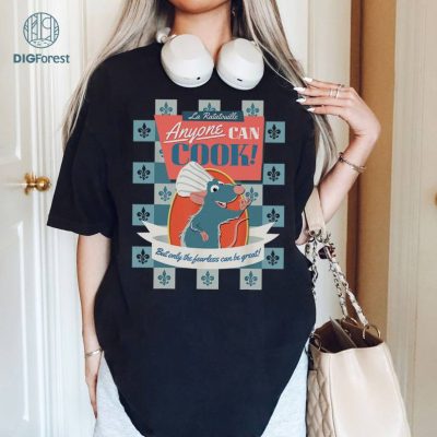 Retro Disney Pixar Ratatouille Remy Little Chef Shirt, Ratatouille Anyone Can Cook T-shirt, Walt Disney World, Disneyland Trip Tee