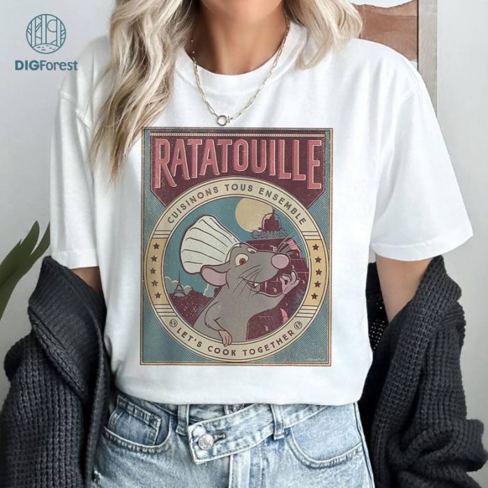 Disney and Pixar’s Ratatouille Chef Remy Let’s Cook Together T-Shirt, Little Chef Mouse Graphic Tees, Mouse Chef Shirt, Disneyworld Vintage Shirts