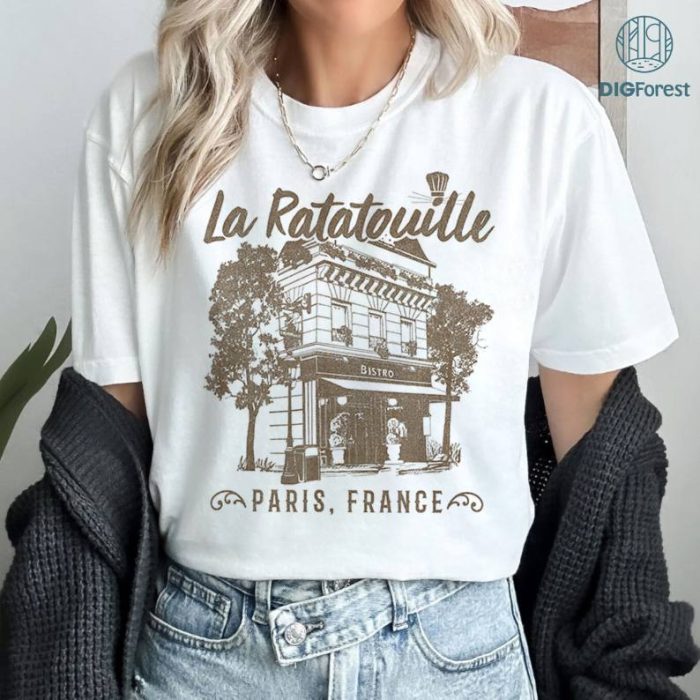 Disney Pixar Ratatouille Paris, France Vintage Restaurant T-Shirt, Little Chef Mouse Graphic Tees, Mouse Chef Shirt, Disneyworld Vintage Shirts