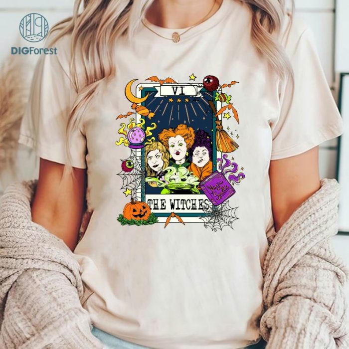 Sanderson Sisters Halloween Shirt, The Witches Shirt, Halloween Shirt, Hocus Pocus Download, Spooky Season Shirt, Tarot Card Halloween Shirt