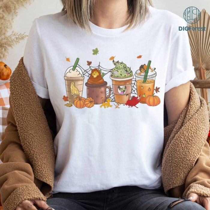 Disney Lion King Latte Coffee Shirt, Disneyland Halloween Coffee Tee, Trick Or Treat Shirts, Fall Pumpkin Spice Halloween Shirts, Coffee Lover Gift