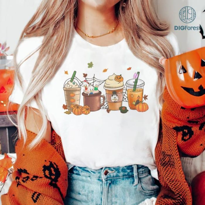 Disney Halloween Ducktale Coffee Sweatshirt, Fall Coffee Pumpkin Shirt, Comfort Colors Halloween Shirt, Fall Shirt, Retro Halloween Shirt, Pumpkin Shirt