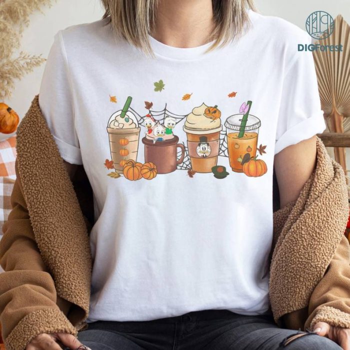 Disney Halloween Ducktale Coffee Sweatshirt, Fall Coffee Pumpkin Shirt, Comfort Colors Halloween Shirt, Fall Shirt, Retro Halloween Shirt, Pumpkin Shirt