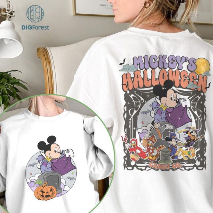 Disney Mickey's Halloween Shirt, Disneyland Halloween Shirt, Mickey and Friends Clipart, Disneyland Sublimation Shirt, Halloween Party Shirt, Spooky Vibes