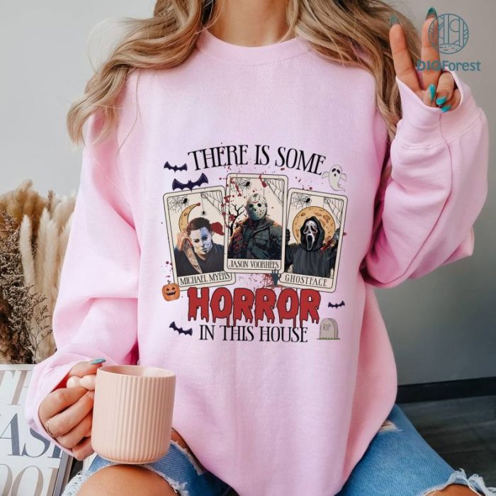 Tarot Card There's Some Horrors In This House Shirt, Halloween Shirt, Spooky Season Shirt, Horror House Shirt, Horror Tarot Card Shirt, Digital Design