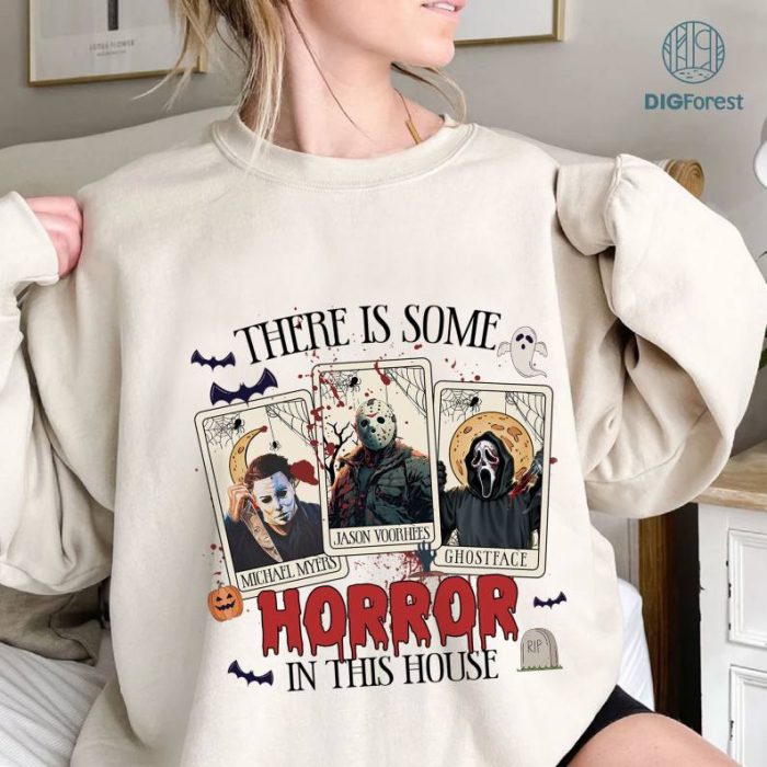 Tarot Card There's Some Horrors In This House Shirt, Halloween Shirt, Spooky Season Shirt, Horror House Shirt, Horror Tarot Card Shirt, Digital Design