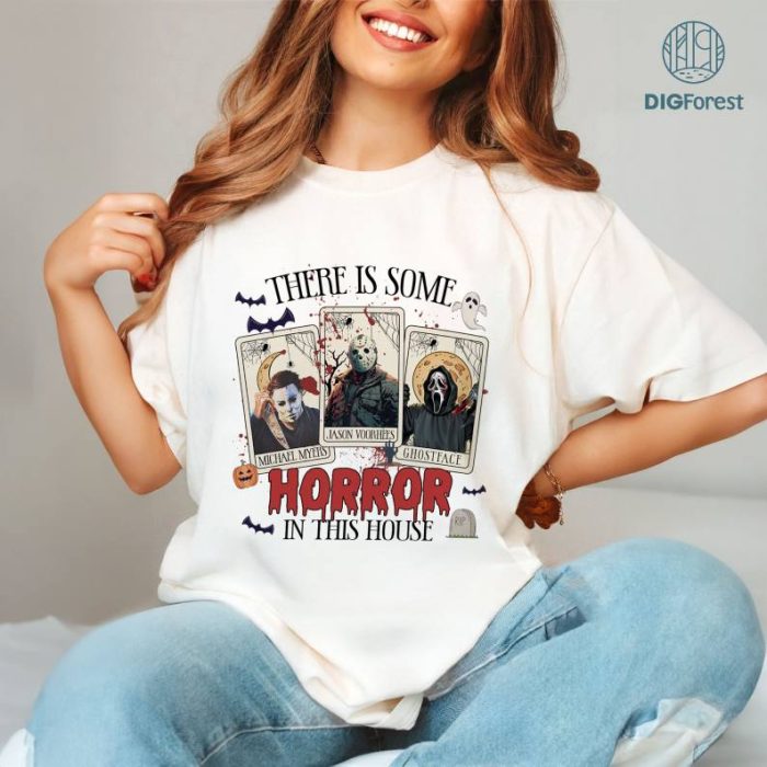 Tarot Card There's Some Horrors In This House Shirt, Halloween Shirt, Spooky Season Shirt, Horror House Shirt, Horror Tarot Card Shirt, Digital Design