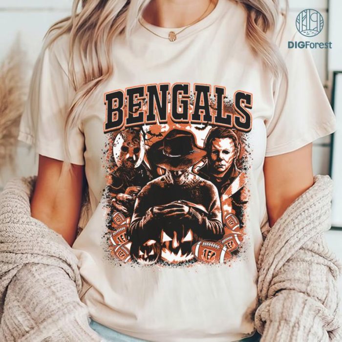 Halloween Horror Cincinnati Bengals Football Team Shirt, Friends Killers Halloween Shirt, Horror Halloween Shirt, Scary Halloween Shirt, Cincinnati Bengals Shirt