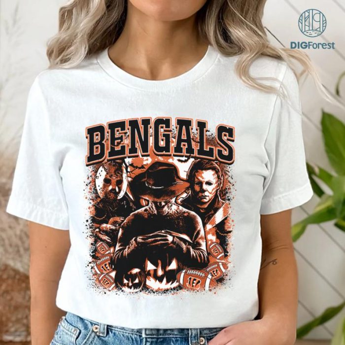 Halloween Horror Cincinnati Bengals Football Team Shirt, Friends Killers Halloween Shirt, Horror Halloween Shirt, Scary Halloween Shirt, Cincinnati Bengals Shirt