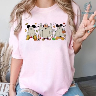 Retro Disney Mickey Minnie Ghost Halloween Shirt, Mickey Minnie Spooky Season Shirt, Mickey's Not So Scary Halloween Shirt, Halloween Pumpkin Shirt