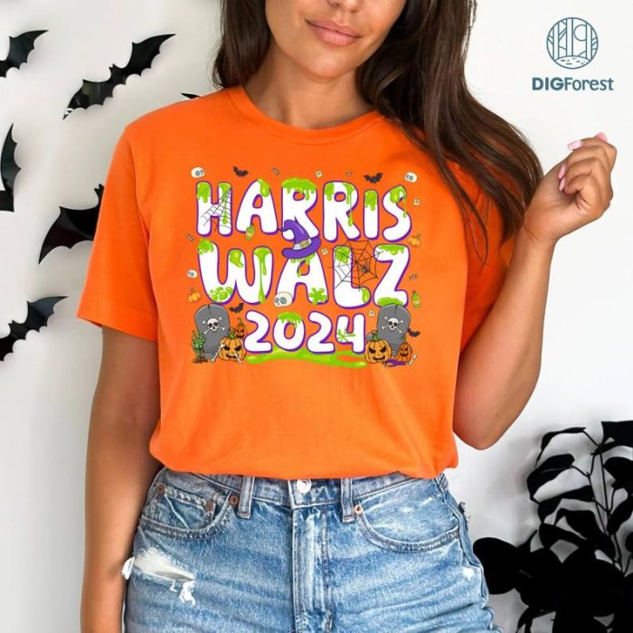 Harris Walz Halloween Shirt Download, Harris Walz Png, Kamala Harris Png, President 2024 Png, Election Png, Tim Walz Png, Halloween Png