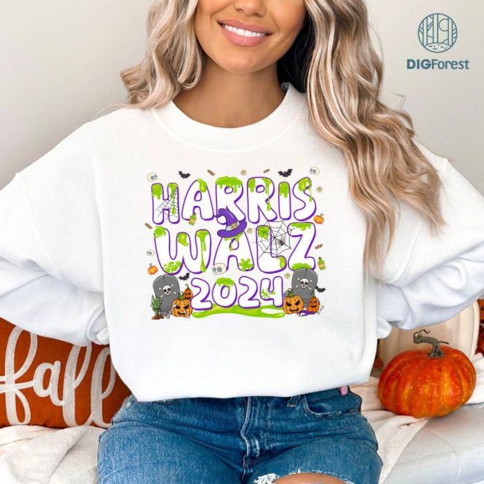 Harris Walz Halloween Shirt Download, Harris Walz Png, Kamala Harris Png, President 2024 Png, Election Png, Tim Walz Png, Halloween Png