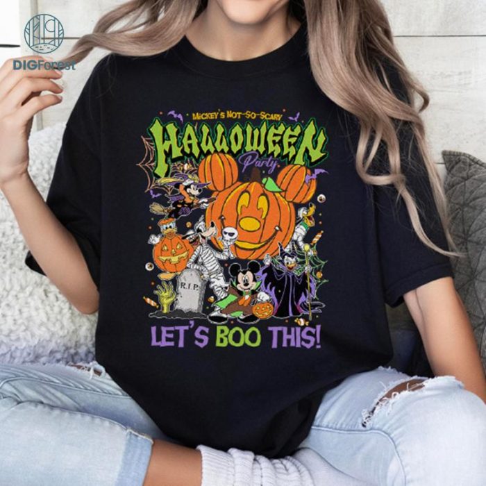 Vintage Disney Mickey's Not So Scary Halloween Party 2024 Shirt, Mickey & Friends Pumpkin Tshirt, Disney Group Halloween Shirts, The Magic Kingdom