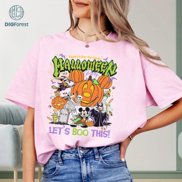 Vintage Disney Mickey's Not So Scary Halloween Party 2024 Shirt, Mickey & Friends Pumpkin Tshirt, Disney Group Halloween Shirts, The Magic Kingdom