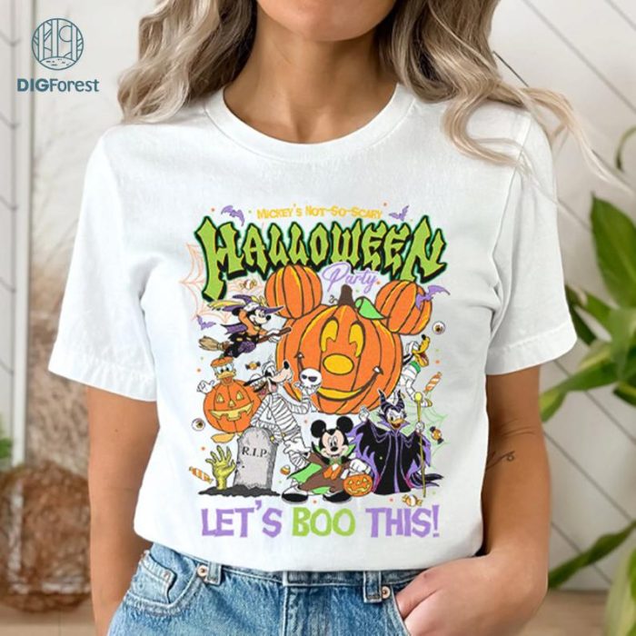 Vintage Disney Mickey's Not So Scary Halloween Party 2024 Shirt, Mickey & Friends Pumpkin Tshirt, Disney Group Halloween Shirts, The Magic Kingdom