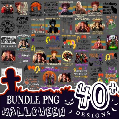 40+ Halloween Witch Movie PNG Bundle, You Can’t Sit With Us Png, Sandersonn Characters Png, Scare Halloween Png Bundle, Digital Download