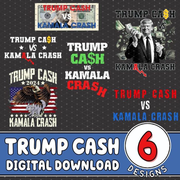 Trump Cash Kamala Crash Png, Trump Cash Kamala Krash Png, 2024 Election Png, Trump For President 2024 Digital Download