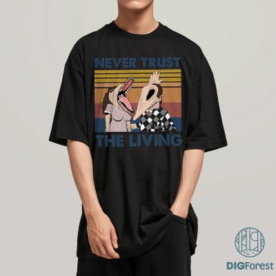 Never Trust The Living Beetlejuice Shirt – 1988 Vintage Horror Movie Tee, Halloween Party Gift for Fans