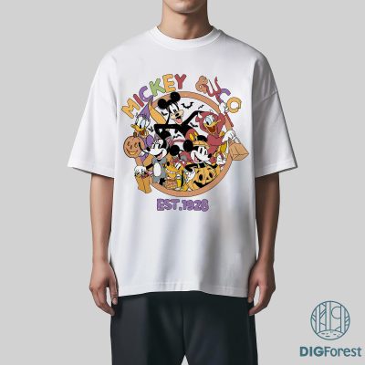 Vintage Disney Mickey & Co 1928 Halloween Shirt – Retro Mickey & Friends Trip Tee, Family Matching Disney Shirts