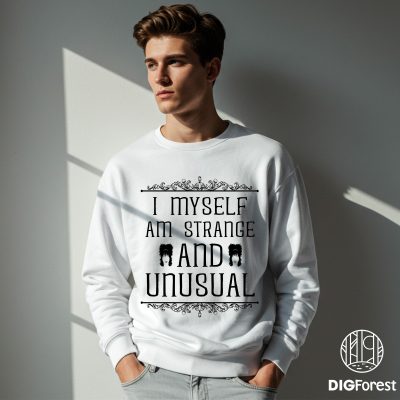 Myself Am Strange and Unusual T-Shirt – Lydia Deetz Beetlejuice Tee, Winona Ryder Gothic Horror Gift Shirt